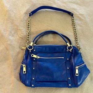 Audrey Brooke Blue Leather Handbag